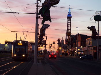 City street at sunset