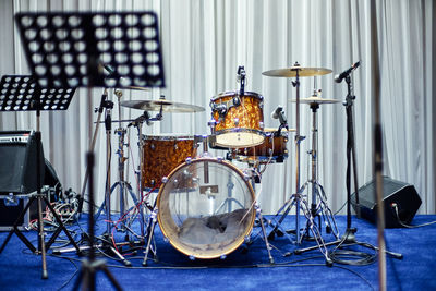 Drum kit on stage