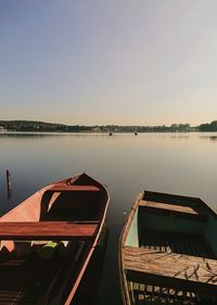 Scenic view of lake against clear sky