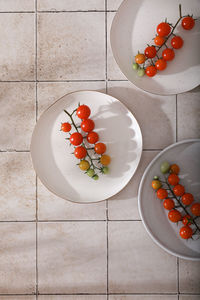 High angle view of food on table