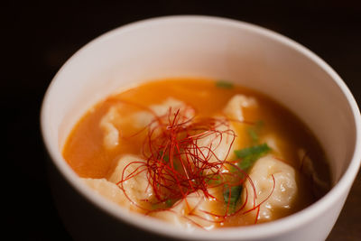 Close-up of soup in bowl