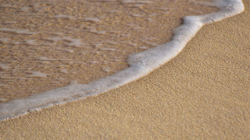 High angle view of sandy beach