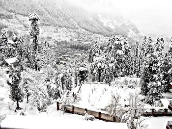 Scenic view of snow field against sky