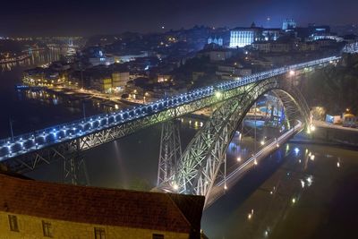 Illuminated cityscape at night