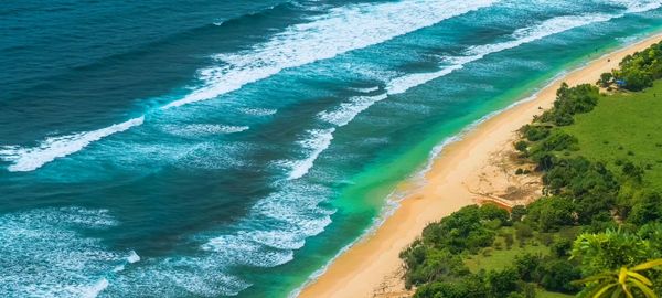 High angle view of beach