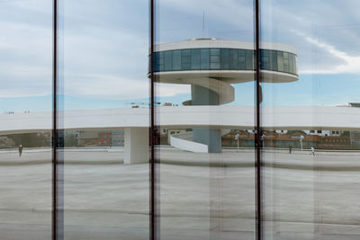 Reflection of sky on glass building