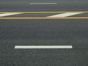 High angle view of road markings