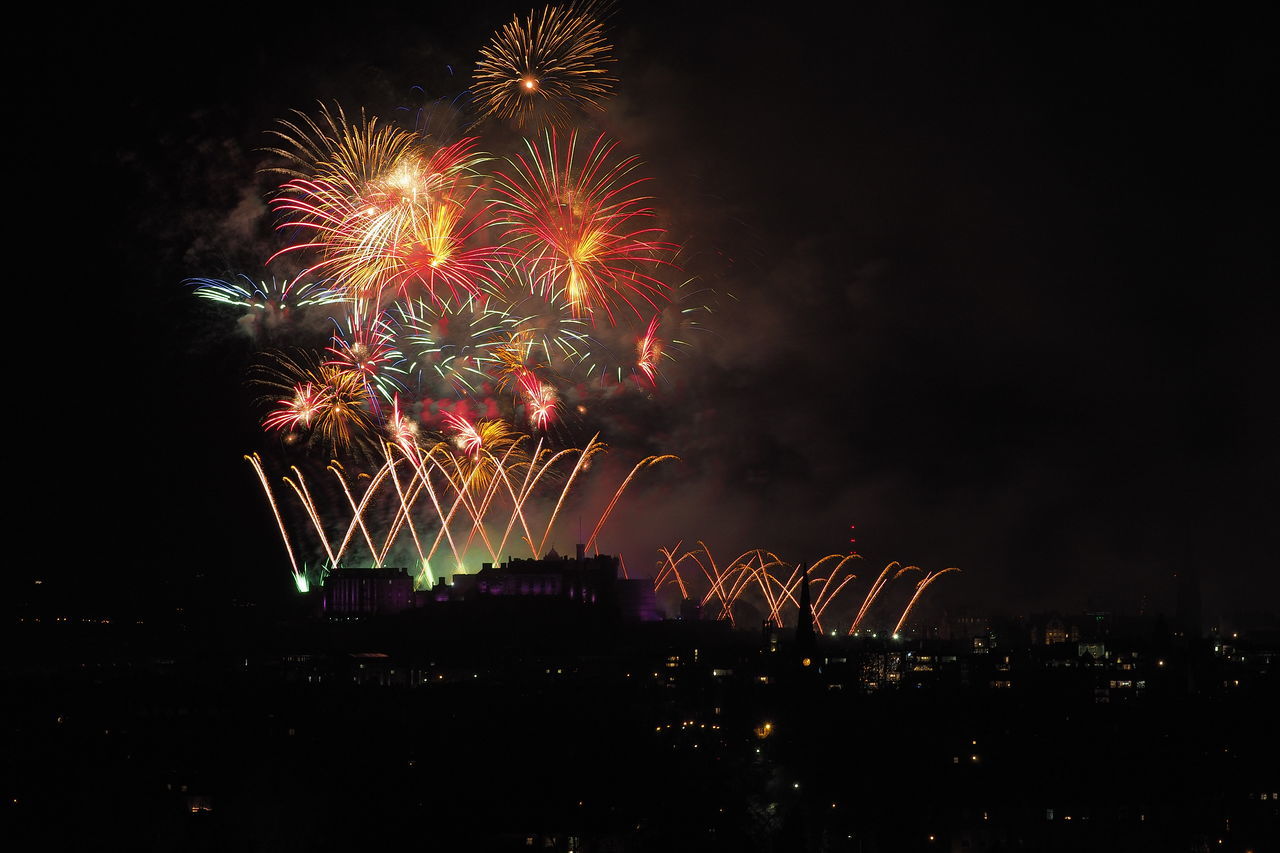 FIREWORK DISPLAY IN SKY AT NIGHT