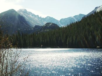 Scenic view of snowcapped mountains