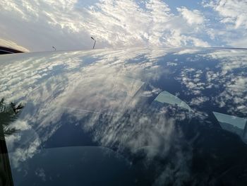 Aerial view of clouds seen from airplane