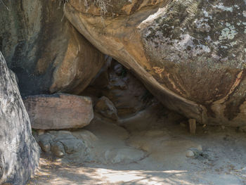 Close-up of rock formation in cave