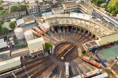 High angle view of city