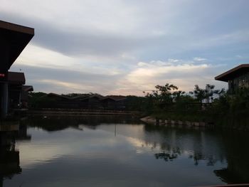 Reflection of built structures in water