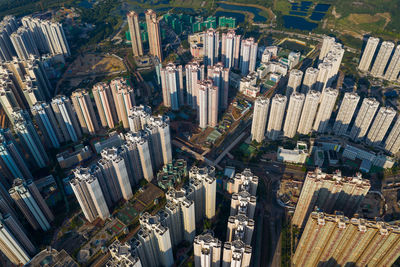 Aerial view of buildings in city