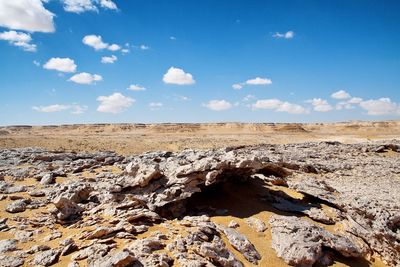 Scenic view of desert against sky