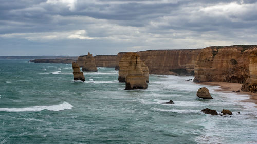 Scenic view of sea against sky at the twelve apostles