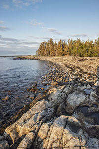 Sunrise along the rocky maine coast, acadia national park