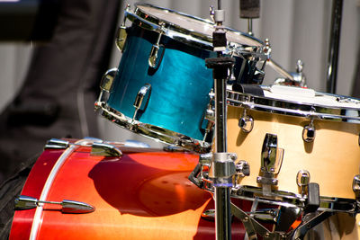 Close-up of musical instrument on sunny day