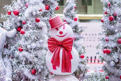 Close-up of christmas tree in winter