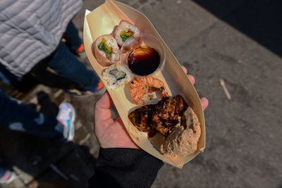 Man holding food