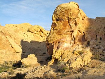 View of rock formation against sky