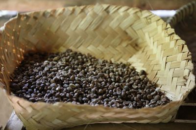 Close-up of cake in basket