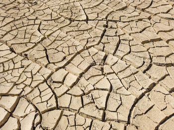 Full frame shot of cracked land