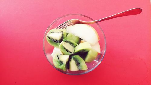 Directly above shot of fruits in bowl