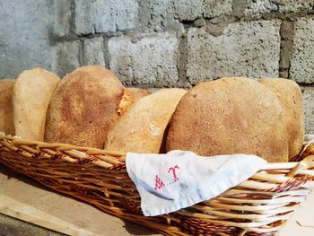 Close-up of bread in basket