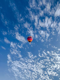 Low angle view of hot air balloon against sky