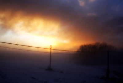 Scenic view of landscape at sunset