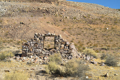 Old ruin of house in desert