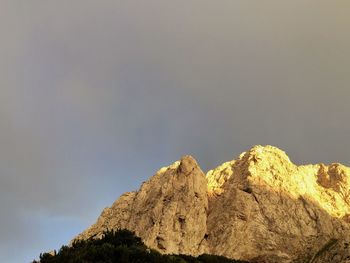 Low angle view of mountain against sky