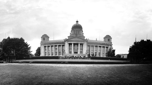 Facade of building against sky