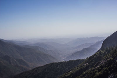 Scenic view of mountains against clear sky