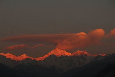 Scenic view of dramatic sky during sunset