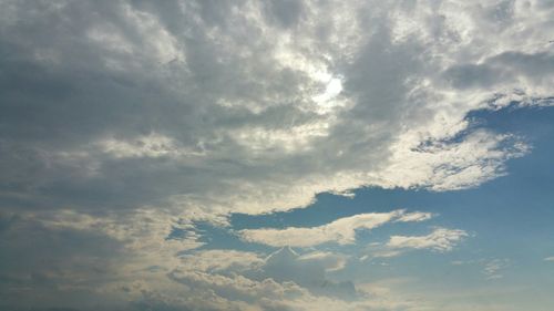 Low angle view of cloudy sky