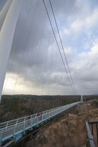 Suspension bridge against sky