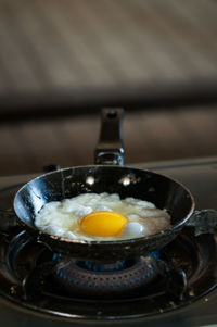 Close-up of breakfast in plate