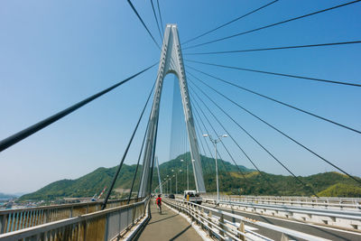 View of suspension bridge against sky