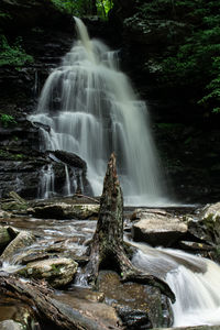 Scenic view of waterfall in ricketts glen