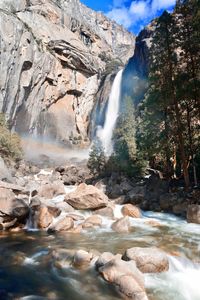 Scenic view of waterfall