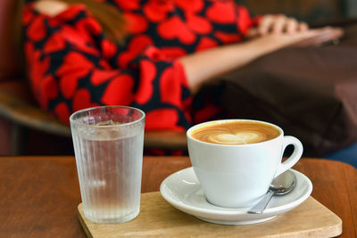 Coffee cup on table