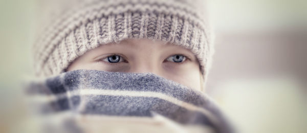 Close-up portrait of cute girl