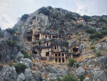 Low angle view of old ruin building