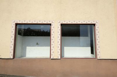 Low angle view of window on building