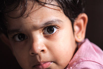 Close-up portrait of cute girl