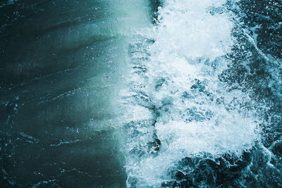 Water splashing in sea