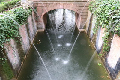 High angle view of bridge over river