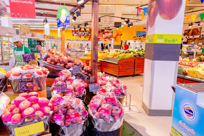 Various vegetables for sale in store